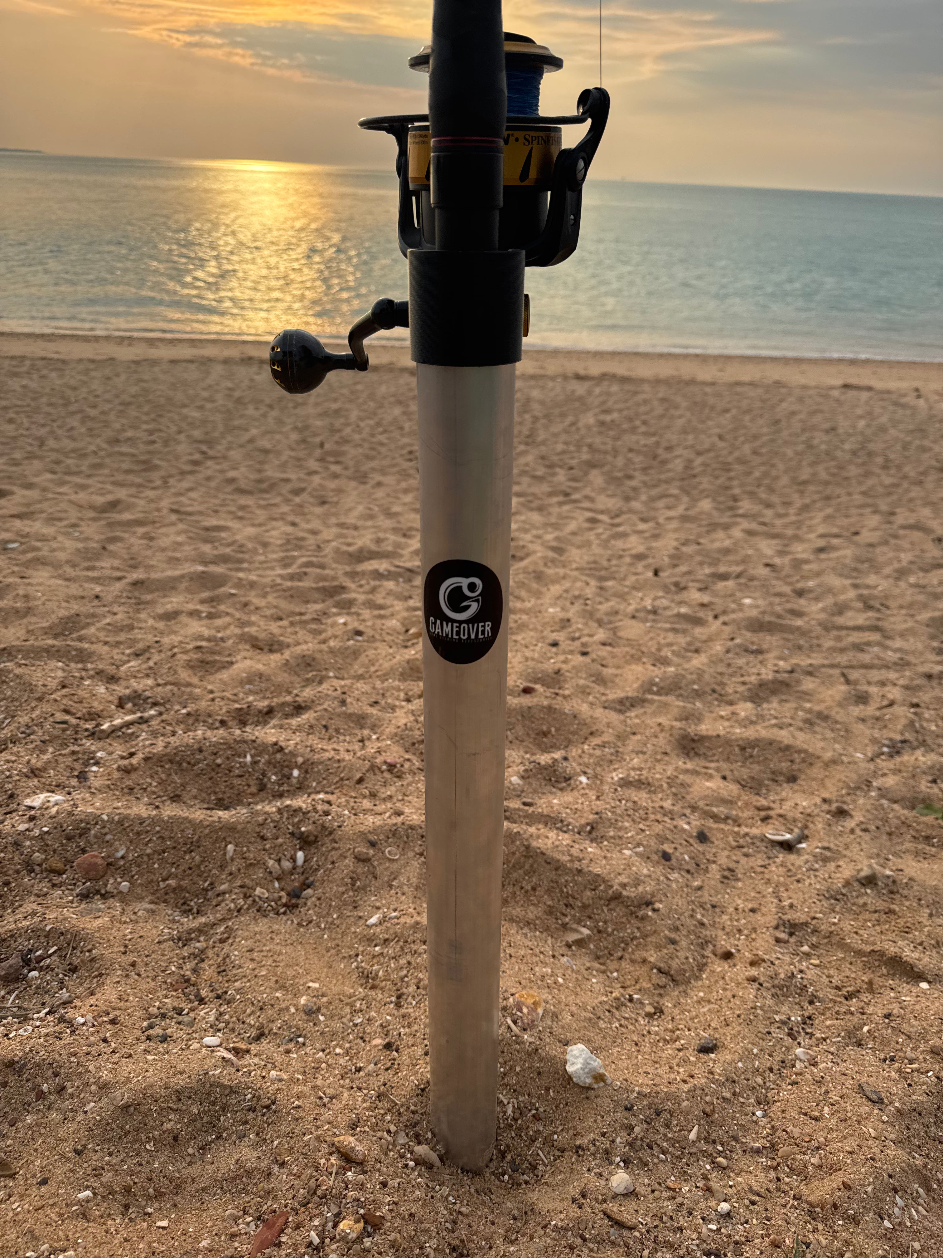 fishing rod holder sand spike GameOver Spin Sand Spike- Mill Finish – GameOverFishing