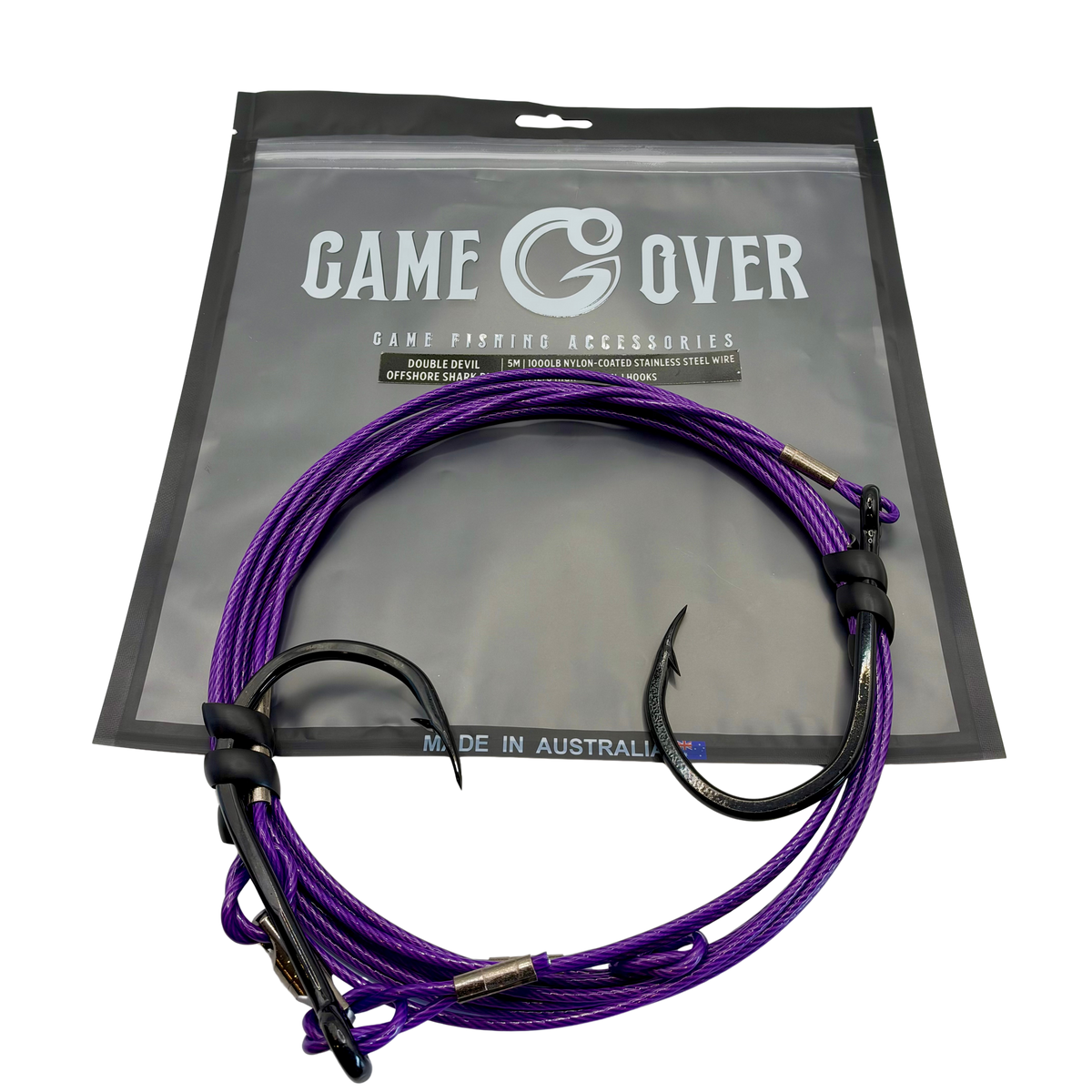 Double Devil Land-Based Shark Trace, 5m 1000lb Nylon-Coated